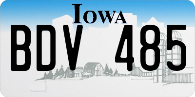 IA license plate BDV485