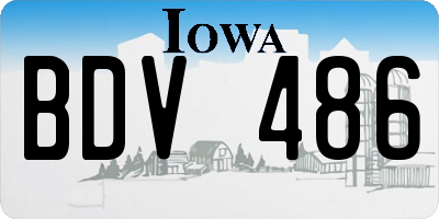 IA license plate BDV486