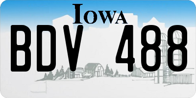 IA license plate BDV488