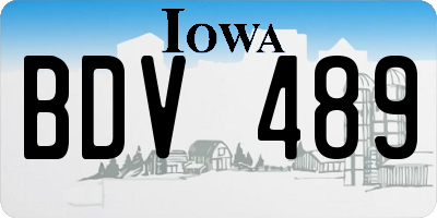 IA license plate BDV489