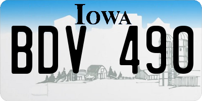 IA license plate BDV490