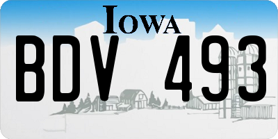 IA license plate BDV493