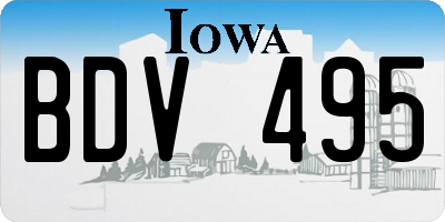 IA license plate BDV495