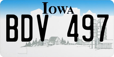 IA license plate BDV497