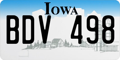 IA license plate BDV498
