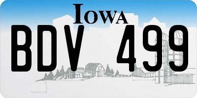IA license plate BDV499