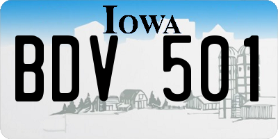 IA license plate BDV501