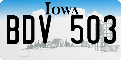 IA license plate BDV503