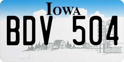 IA license plate BDV504