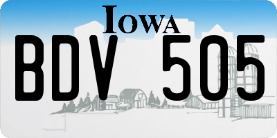 IA license plate BDV505