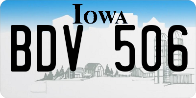 IA license plate BDV506