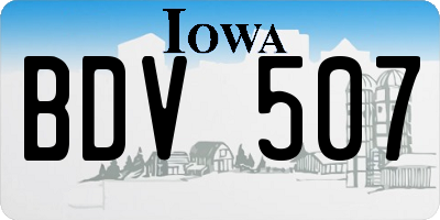 IA license plate BDV507