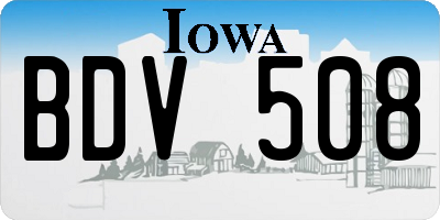 IA license plate BDV508