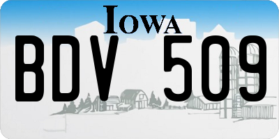 IA license plate BDV509
