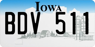 IA license plate BDV511