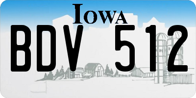 IA license plate BDV512