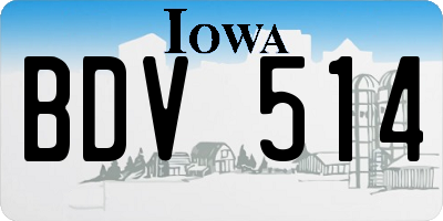 IA license plate BDV514