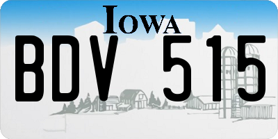 IA license plate BDV515