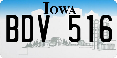 IA license plate BDV516