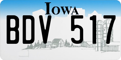IA license plate BDV517