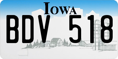 IA license plate BDV518