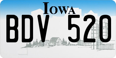 IA license plate BDV520