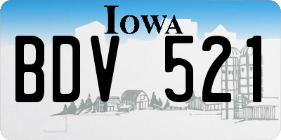 IA license plate BDV521