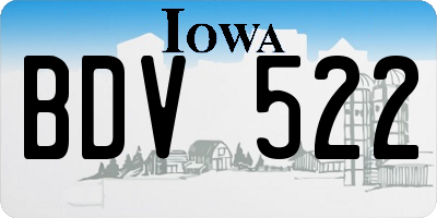 IA license plate BDV522