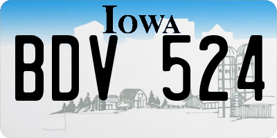 IA license plate BDV524