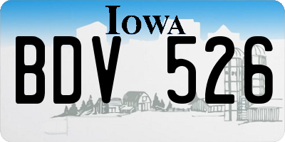 IA license plate BDV526