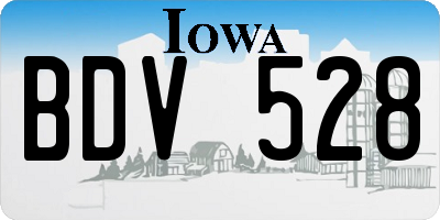IA license plate BDV528