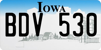 IA license plate BDV530
