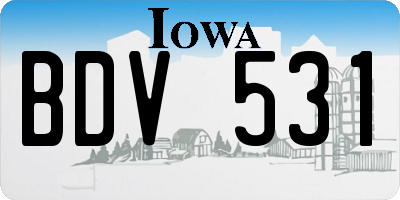 IA license plate BDV531
