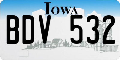 IA license plate BDV532