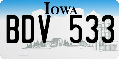 IA license plate BDV533