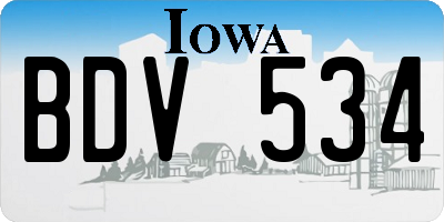 IA license plate BDV534