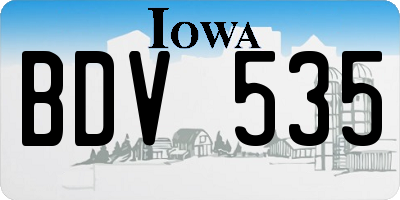 IA license plate BDV535