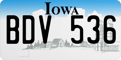 IA license plate BDV536