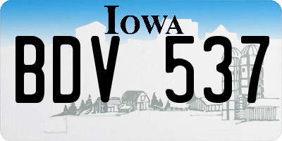 IA license plate BDV537