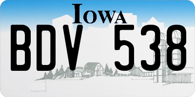 IA license plate BDV538