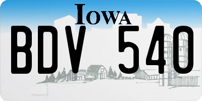IA license plate BDV540