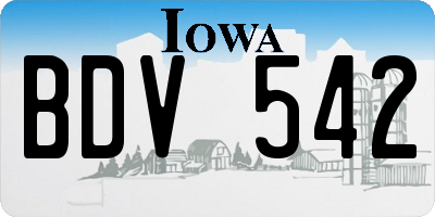 IA license plate BDV542
