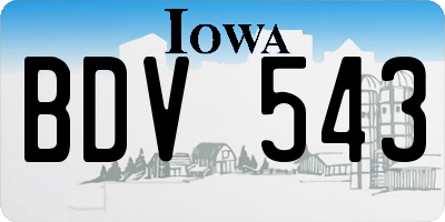 IA license plate BDV543