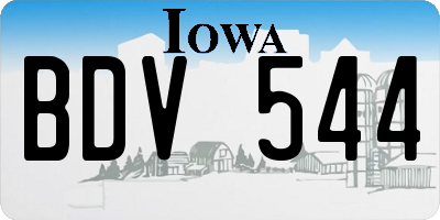 IA license plate BDV544