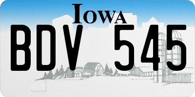 IA license plate BDV545