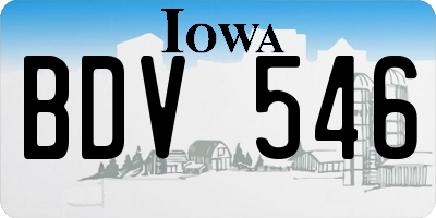 IA license plate BDV546