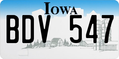 IA license plate BDV547