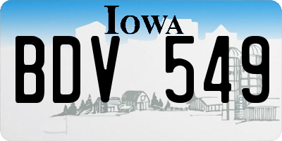 IA license plate BDV549