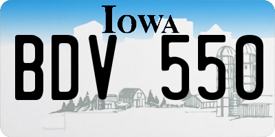 IA license plate BDV550