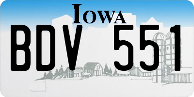 IA license plate BDV551